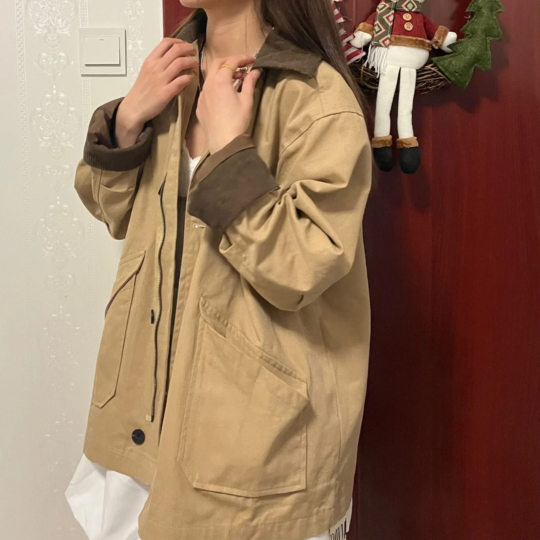 街头时尚宽松风衣夹克外套