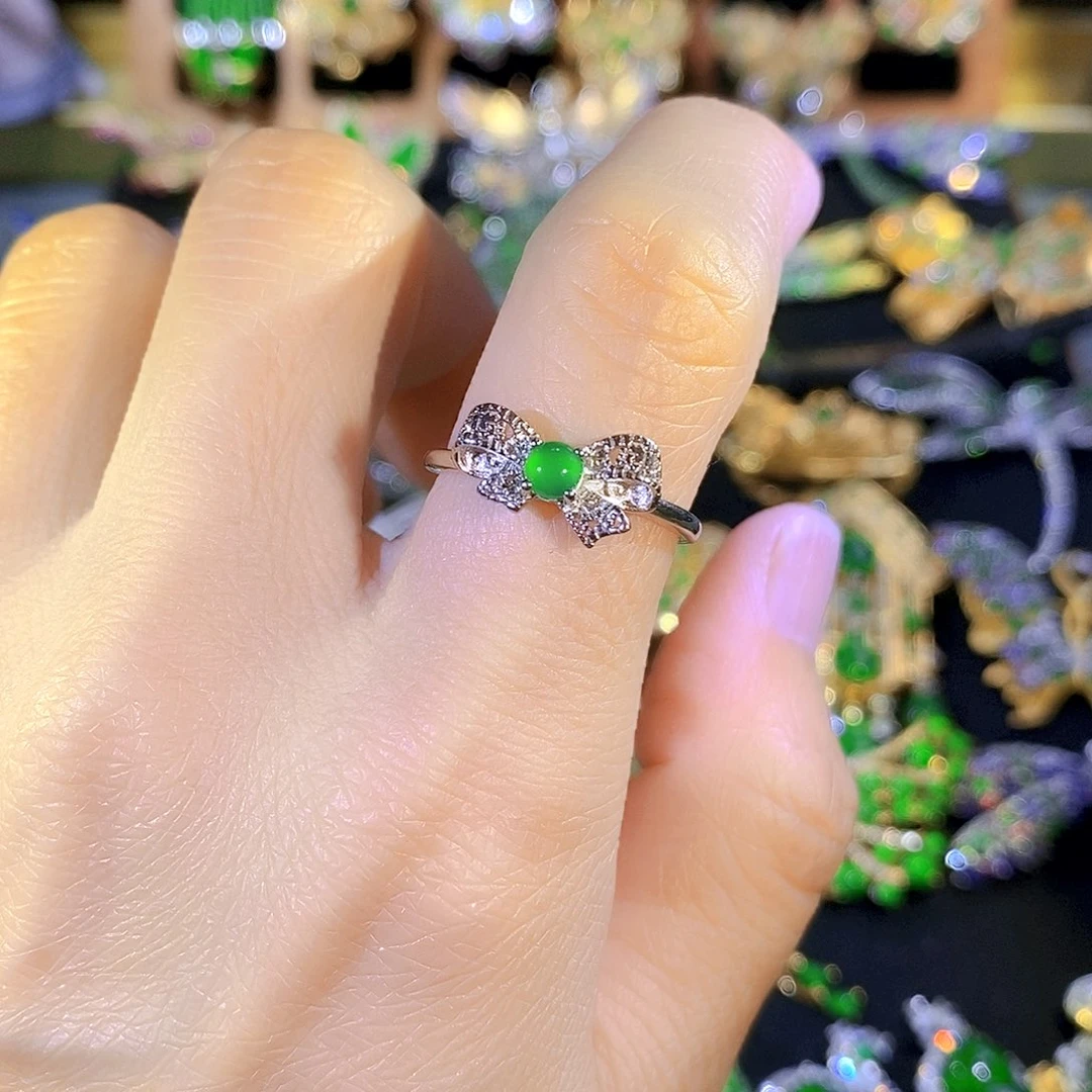 吊坠(不含链)银S925镶嵌翡翠