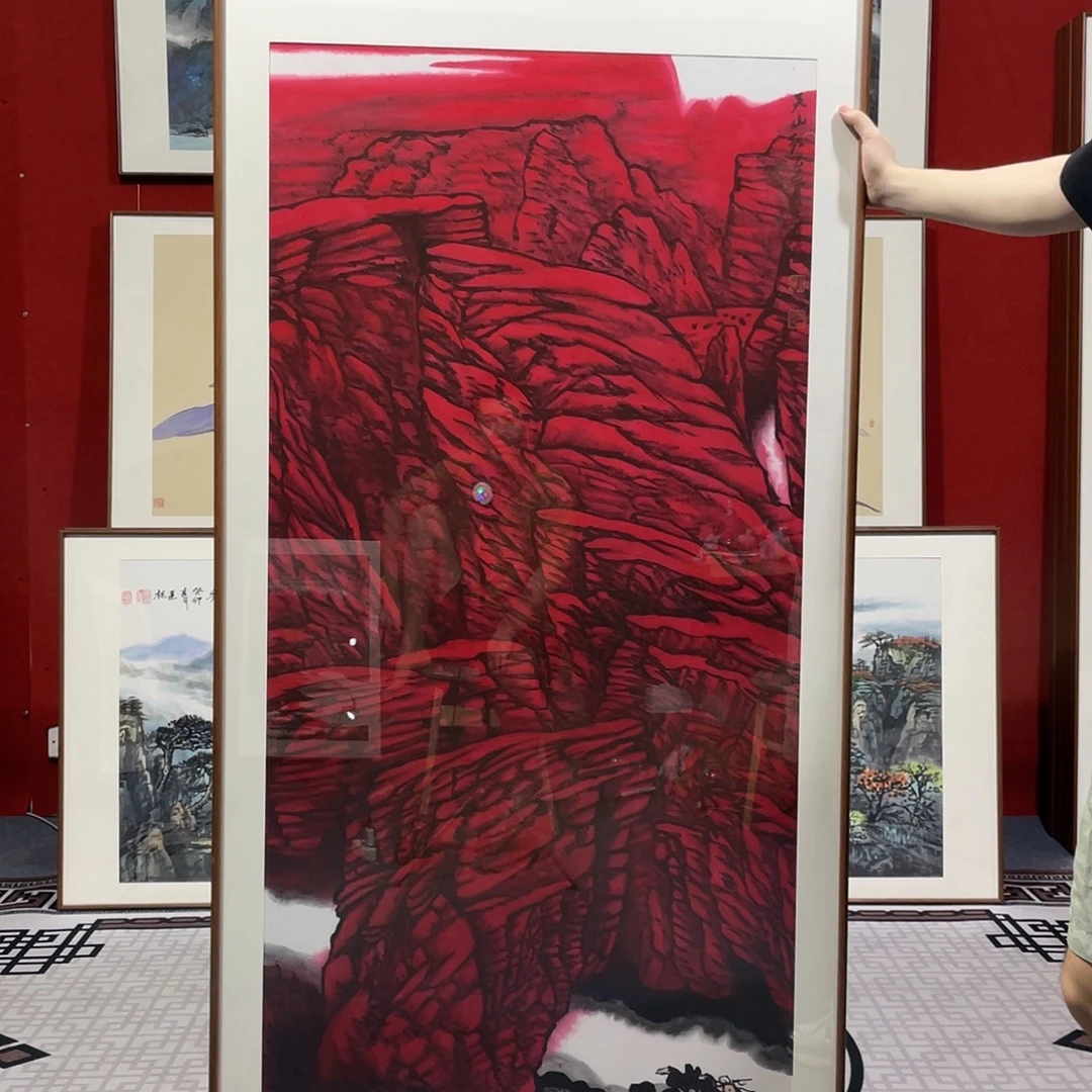 国画手绘作品带框