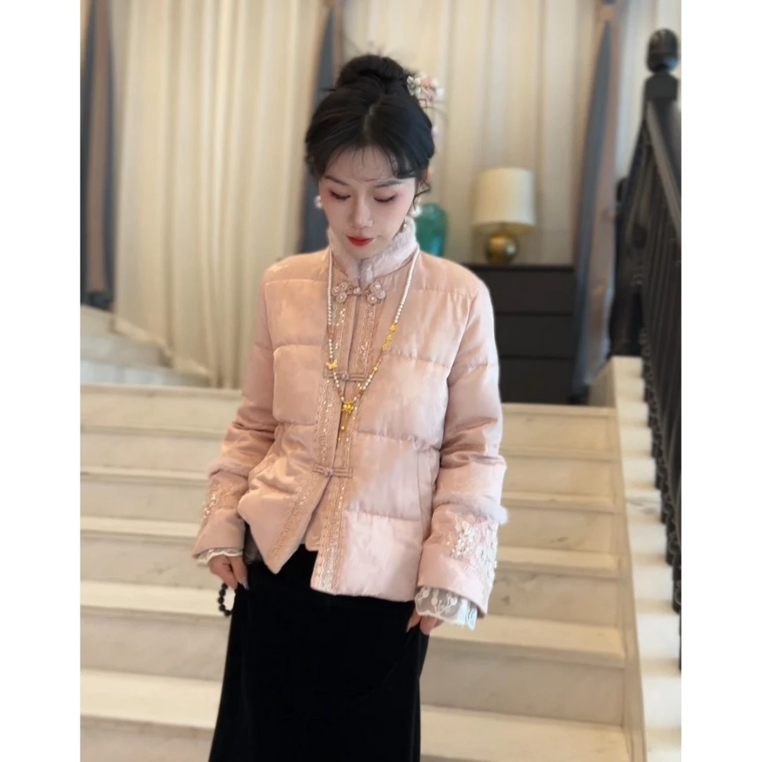 素小星【国风古韵】新中式重工刺绣棉服女2026冬季新款百搭气质棉衣