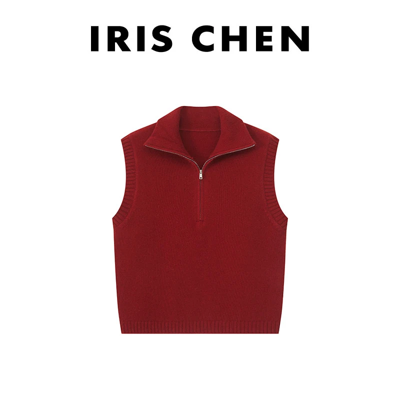 【现货】IRIS CHEN 多伦多 2025秋冬“100绵羊毛300g”拉链立领马甲