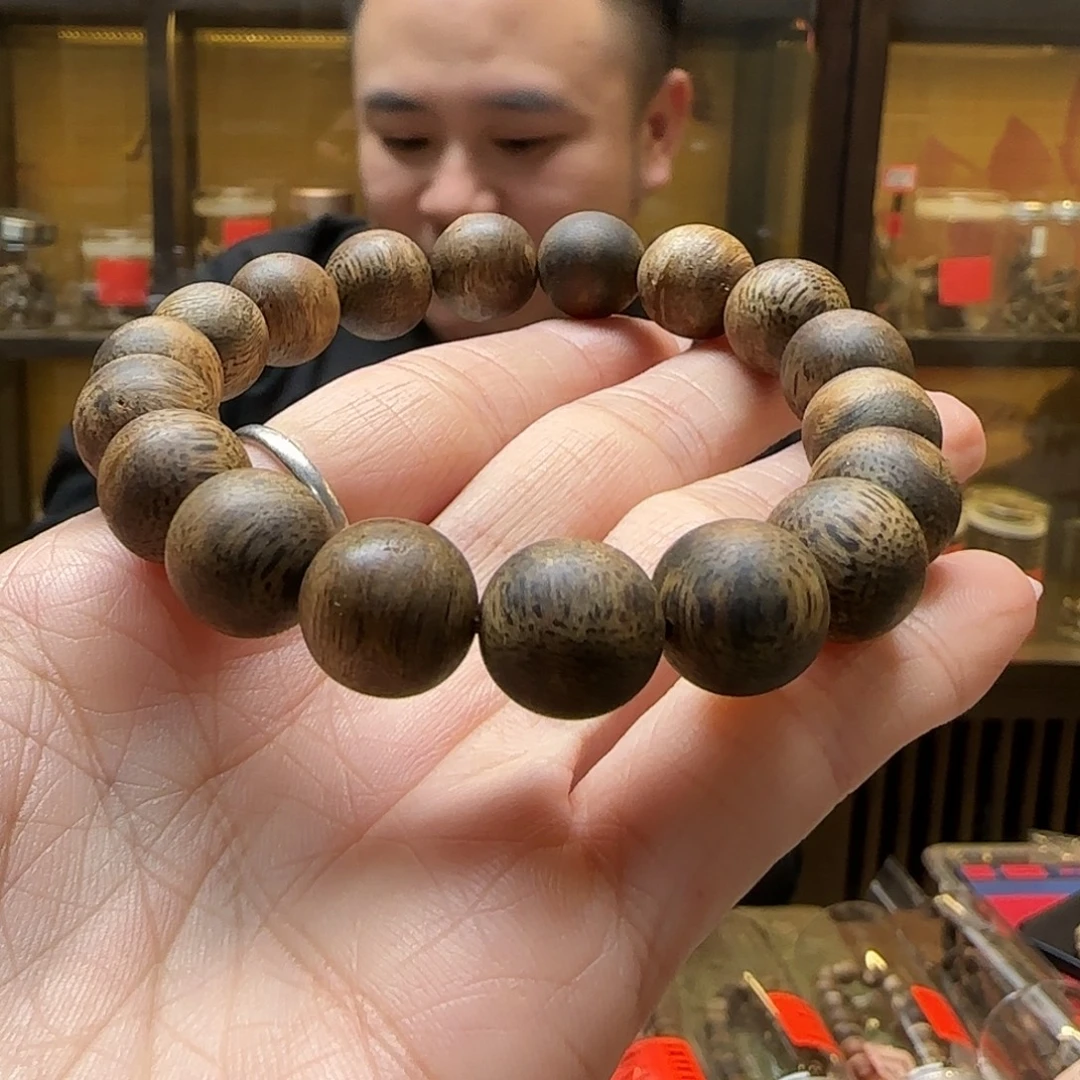 沉香手串17棋楠12mm17单圈圆珠 12.9g+多样性发一串