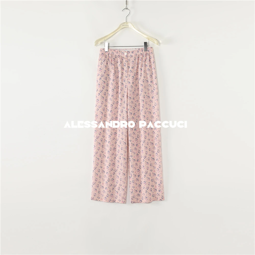 AP洛哥52170KC【夏日花海】100棉松紧腰小碎花直筒时尚百搭长裤