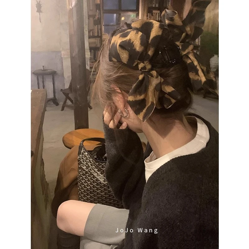 显饱满~豹纹系高级感发抓抓夹时尚洋气发饰女发夹大号鲨鱼夹发卡