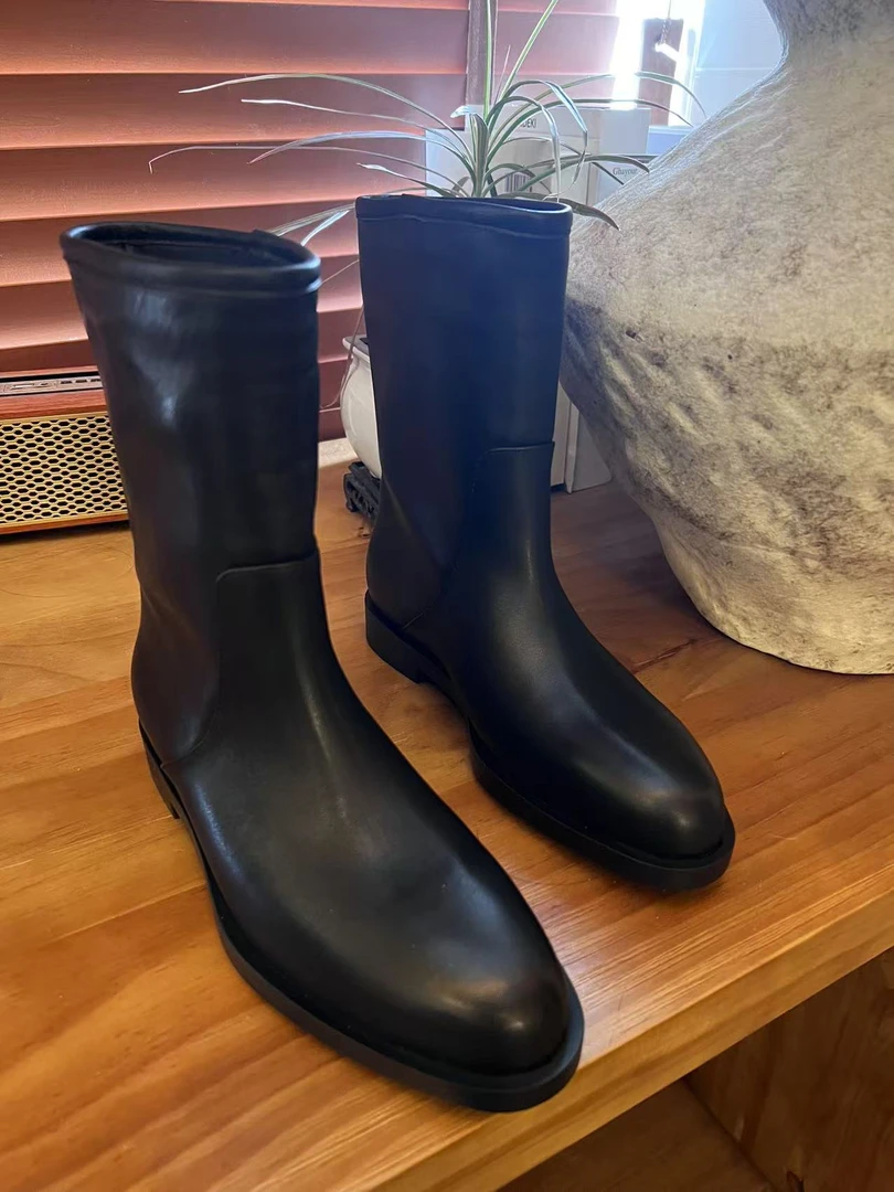 【Miss 程】2025全皮一脚蹬中筒靴