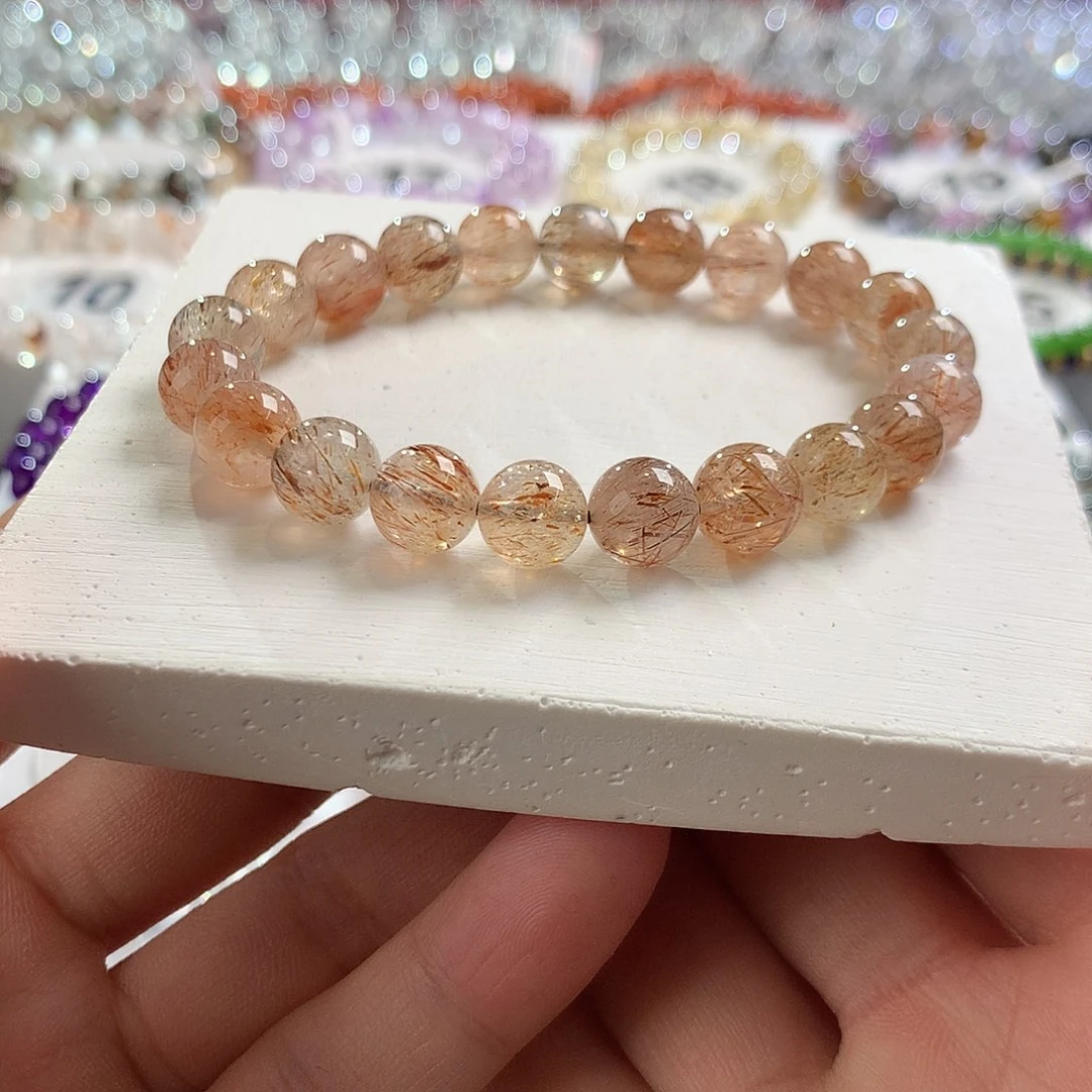 水晶手串未镶嵌菲*黑金超七