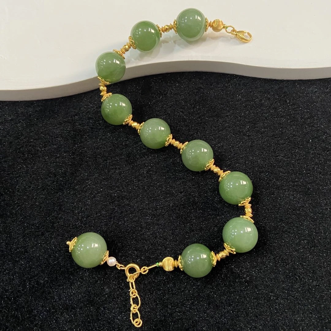 【星浩珠宝】和田玉手链13-3T229H19【多样性发一件】11mm+