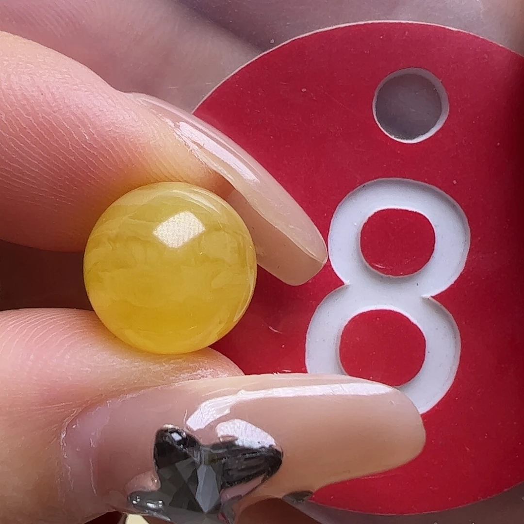 蜜蜡未镶嵌珠宝奇石10mm鸡油黄圆珠