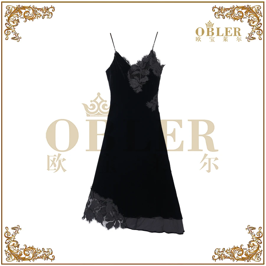 【欧宝莱尔】精美蕾丝包边连衣裙305-A-25806