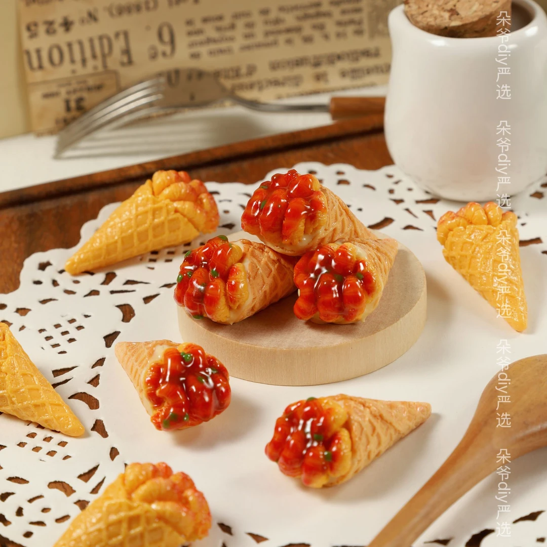 DUOYE/朵爷定制小龙虾甜筒【现H】diy创意树脂写实食玩摆件配件装饰