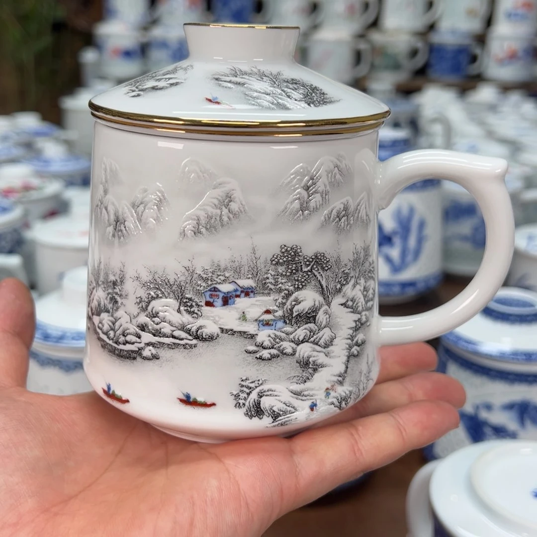 开***卜20个雪景景德镇陶瓷高温陶瓷