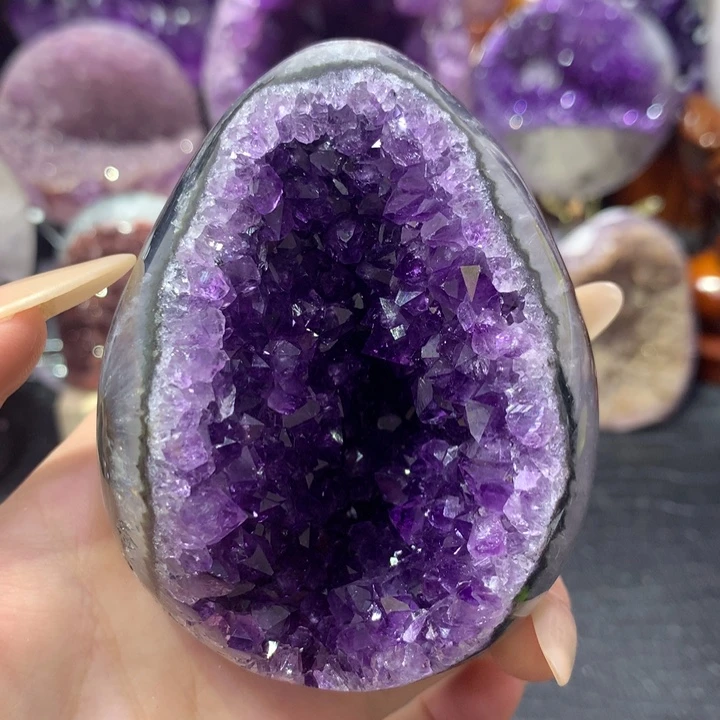 珠宝半成品紫晶未镶嵌绿边帝紫龙蛋