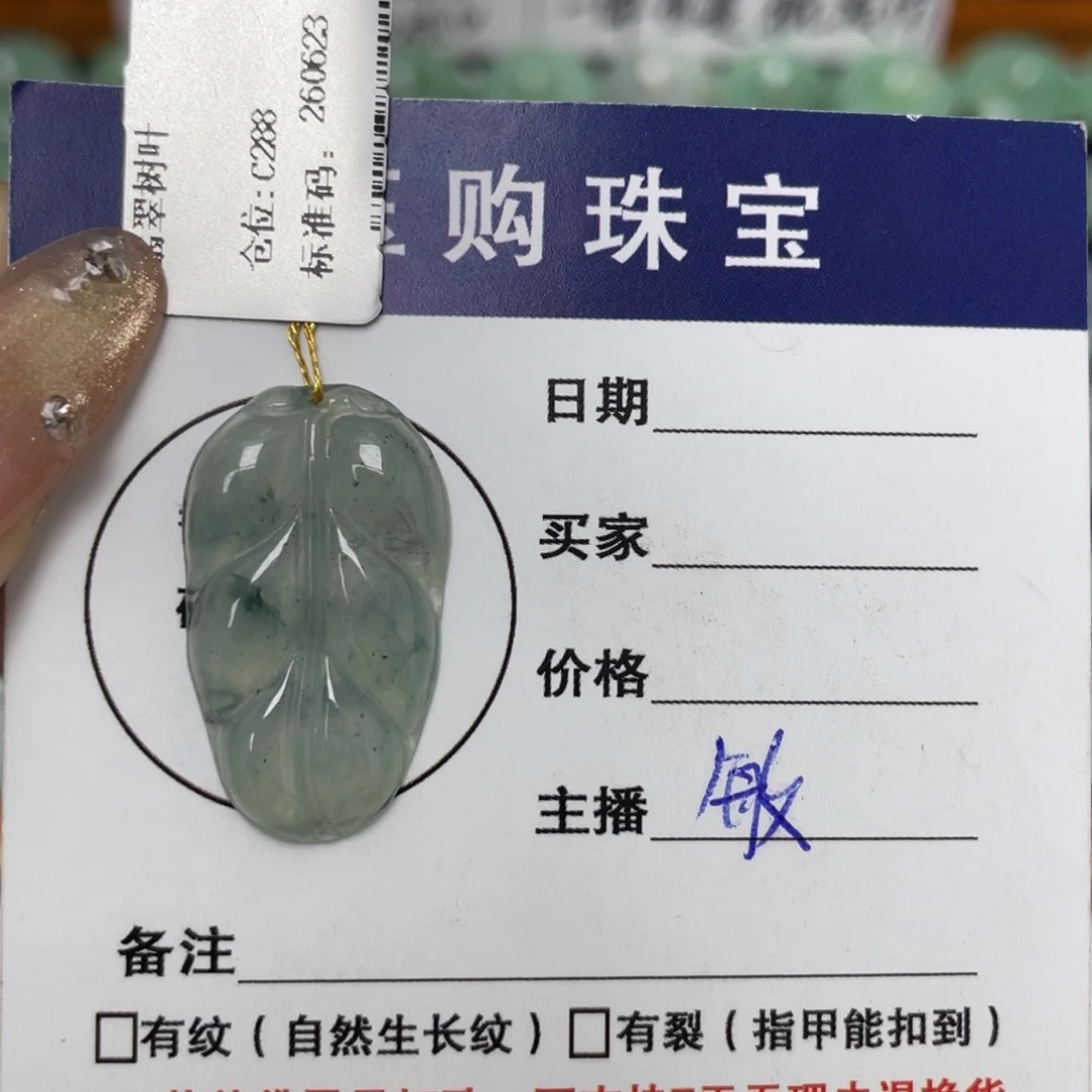 翡翠未镶嵌颈饰树叶