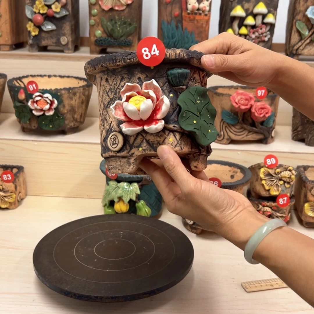 花盆紫砂，84号内口径13外高12.5