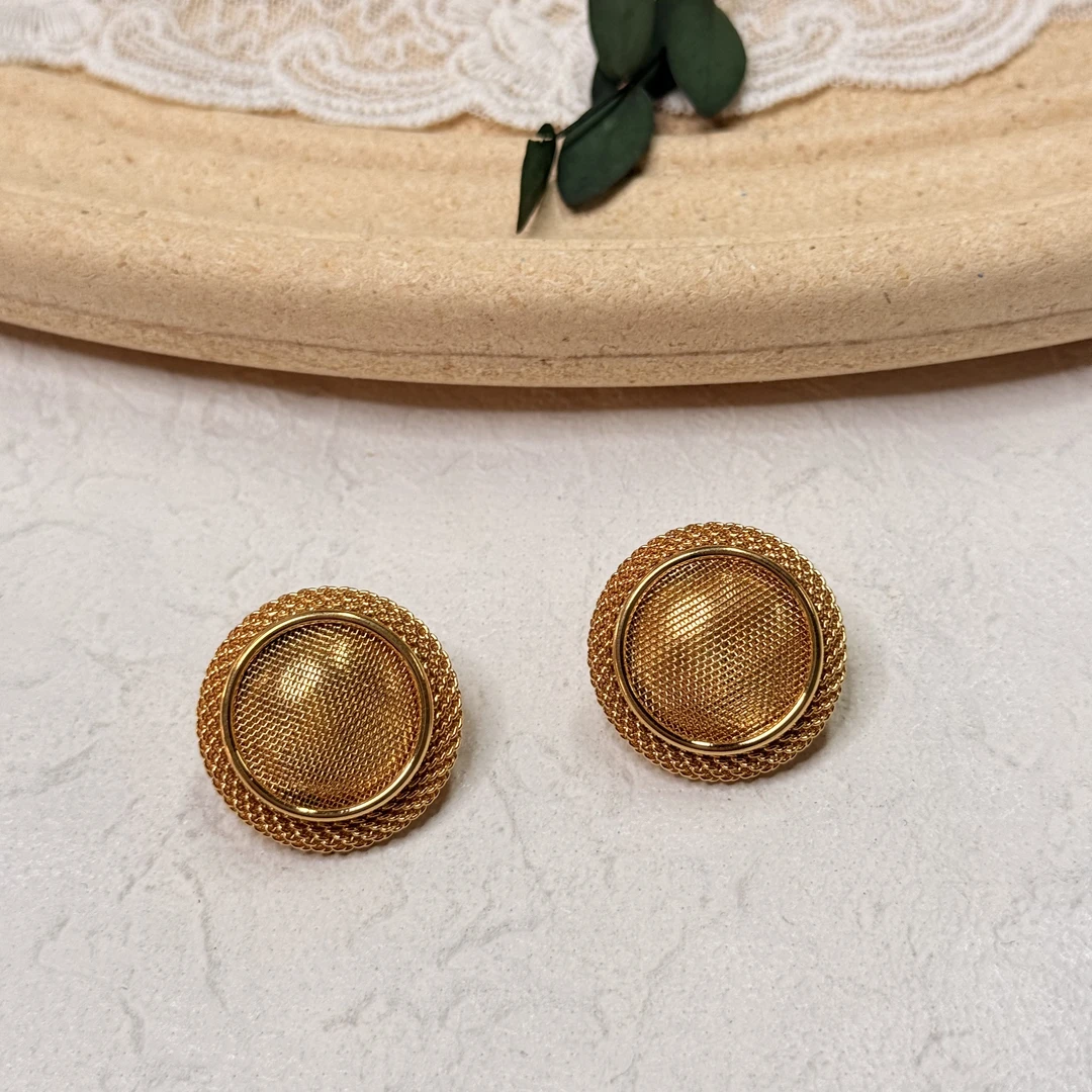 铜合金耳饰 【六六中古】孤品复古镂空耳夹th6669