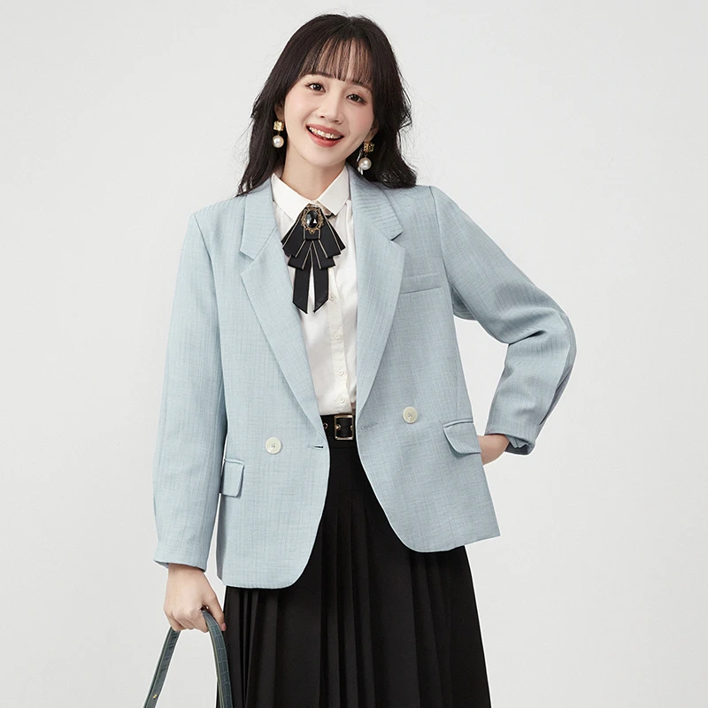 51SN0K0013简约通勤西装上衣两粒扣长袖外套女