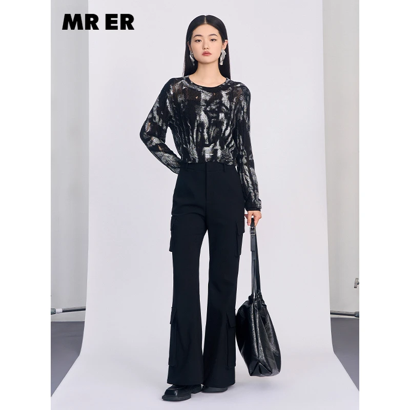 【女乔专属】显瘦休闲工装裤立体口袋微喇长裤R4C72522