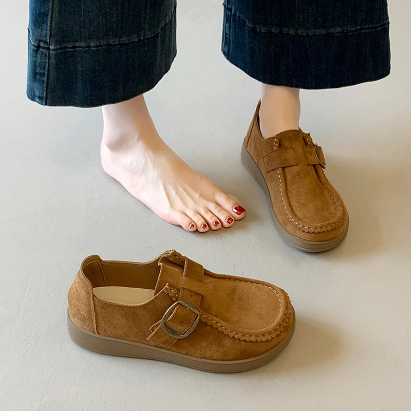 全包勃肯鞋女夏季2025新款爆款春秋一脚蹬厚底豆豆鞋休闲乐福单鞋