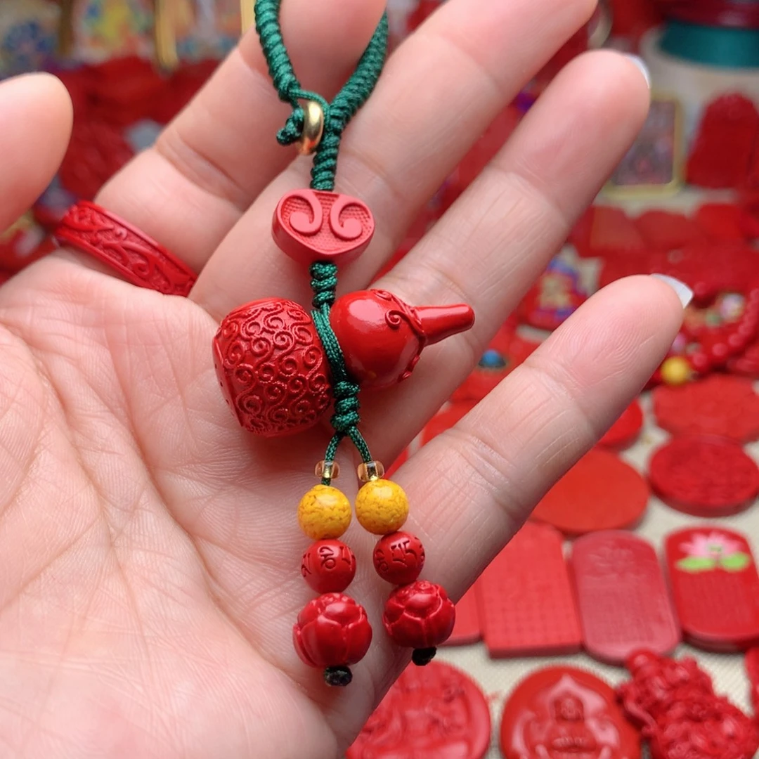 天然辰砂工艺品朱砂钥匙扣包包挂