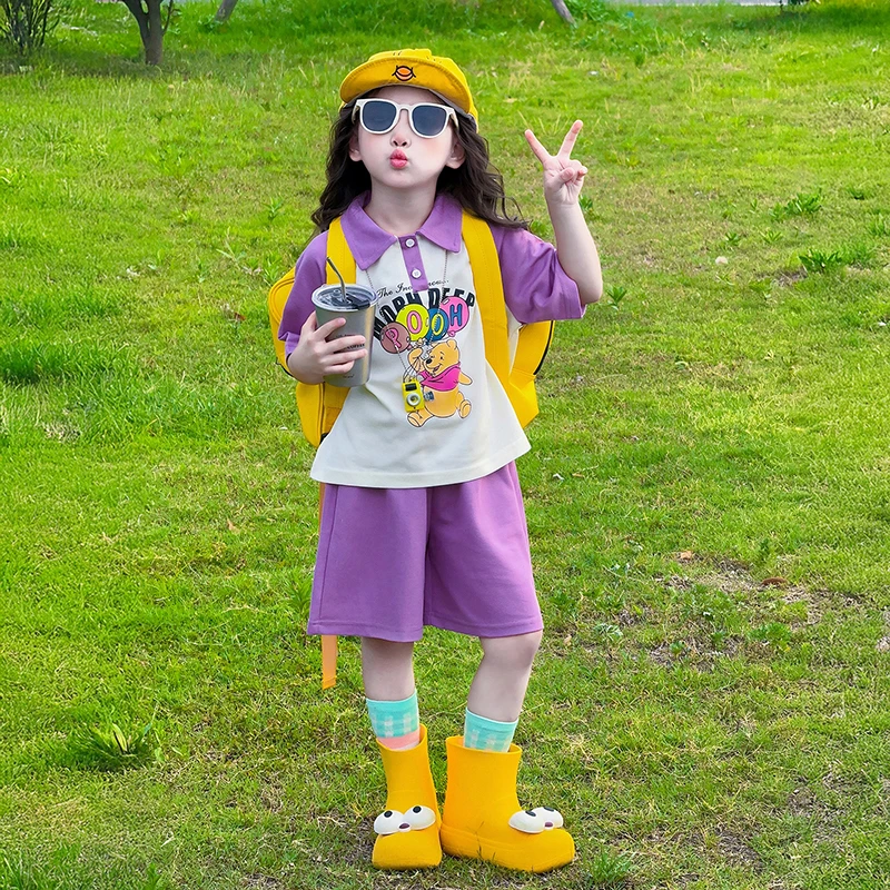 2025女童炸街潮服新款小女孩夏季休闲短袖套装女宝夏装短裤两件套