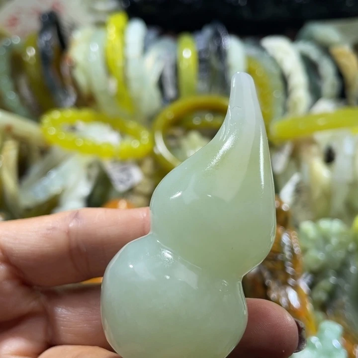 岫玉未镶嵌小手把手把