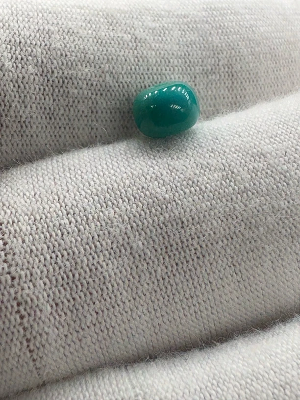 原矿绿松石玉化老型珠6.1*4.4高色系瓷釉品质无优化绿色简约彩色