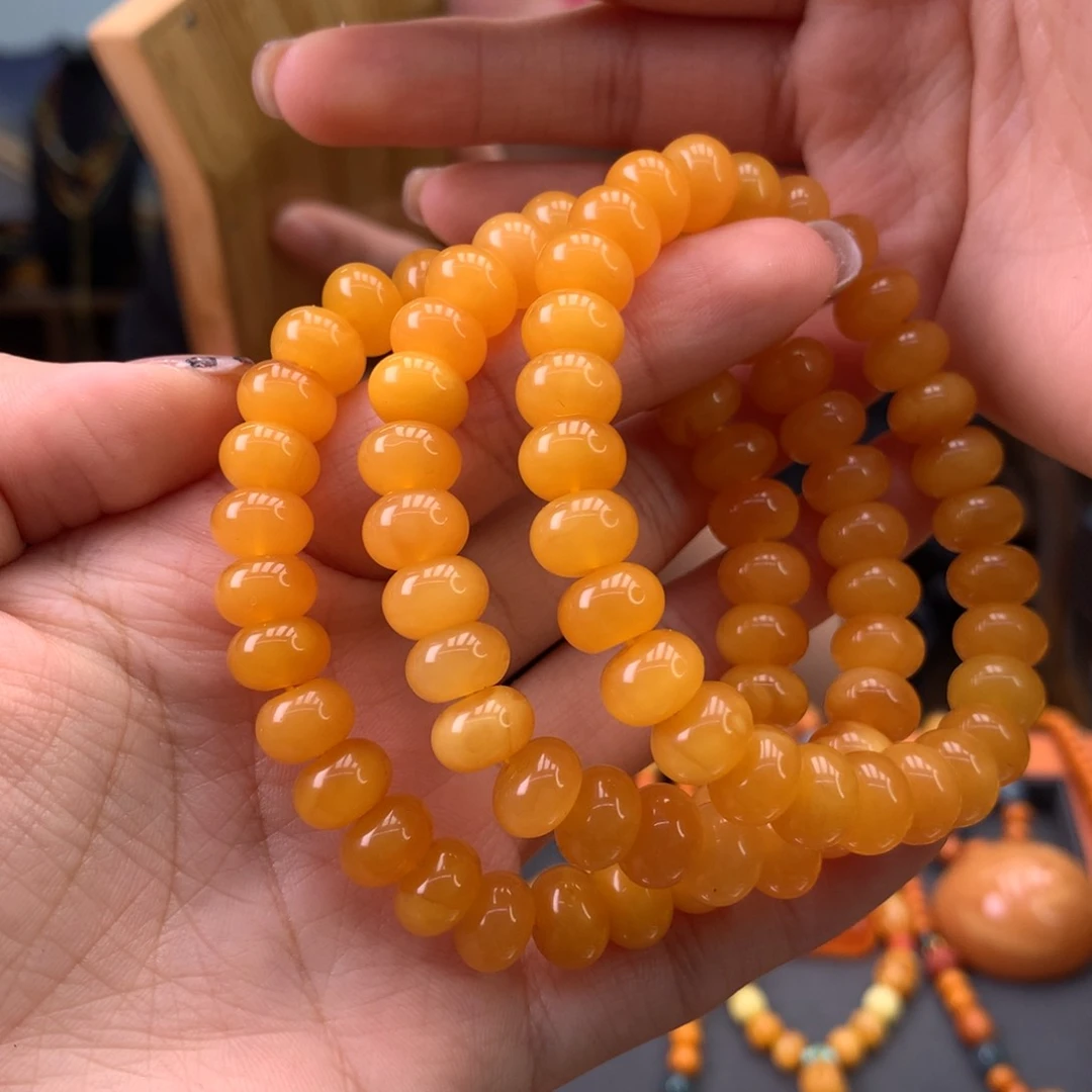 蜜蜡手串未镶嵌多样性发一