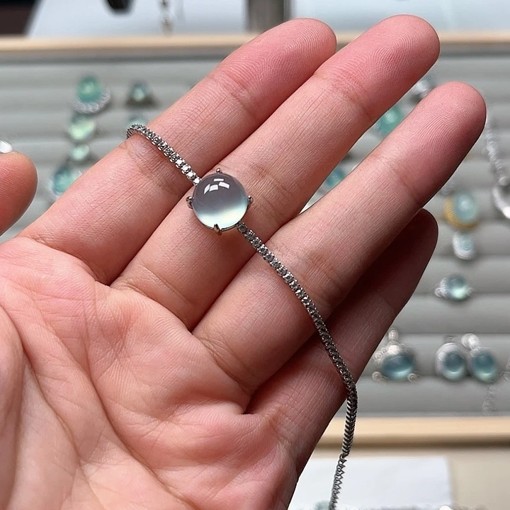 岫玉银S925镶嵌戒指