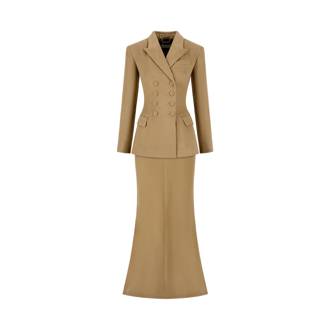 MAGGIE MA马婧法式复古西装外套修身鱼尾裙523C/550B/851C/852B