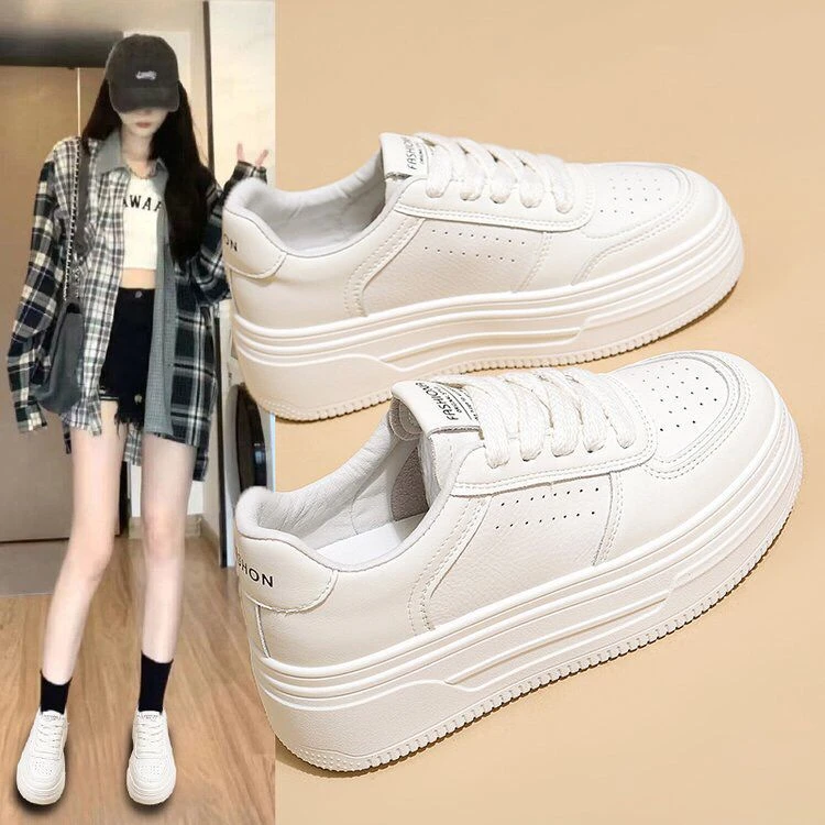 厚底小白鞋女厚底百搭春秋松糕2025春季新款休闲运动板鞋