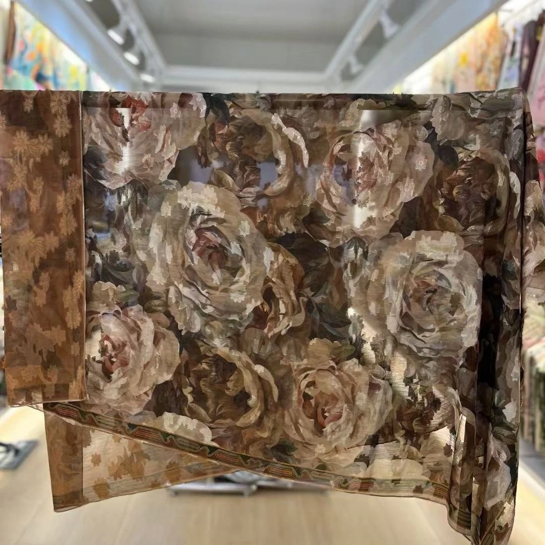 140X140C香云烧花【干枯玫瑰】C6丝巾
