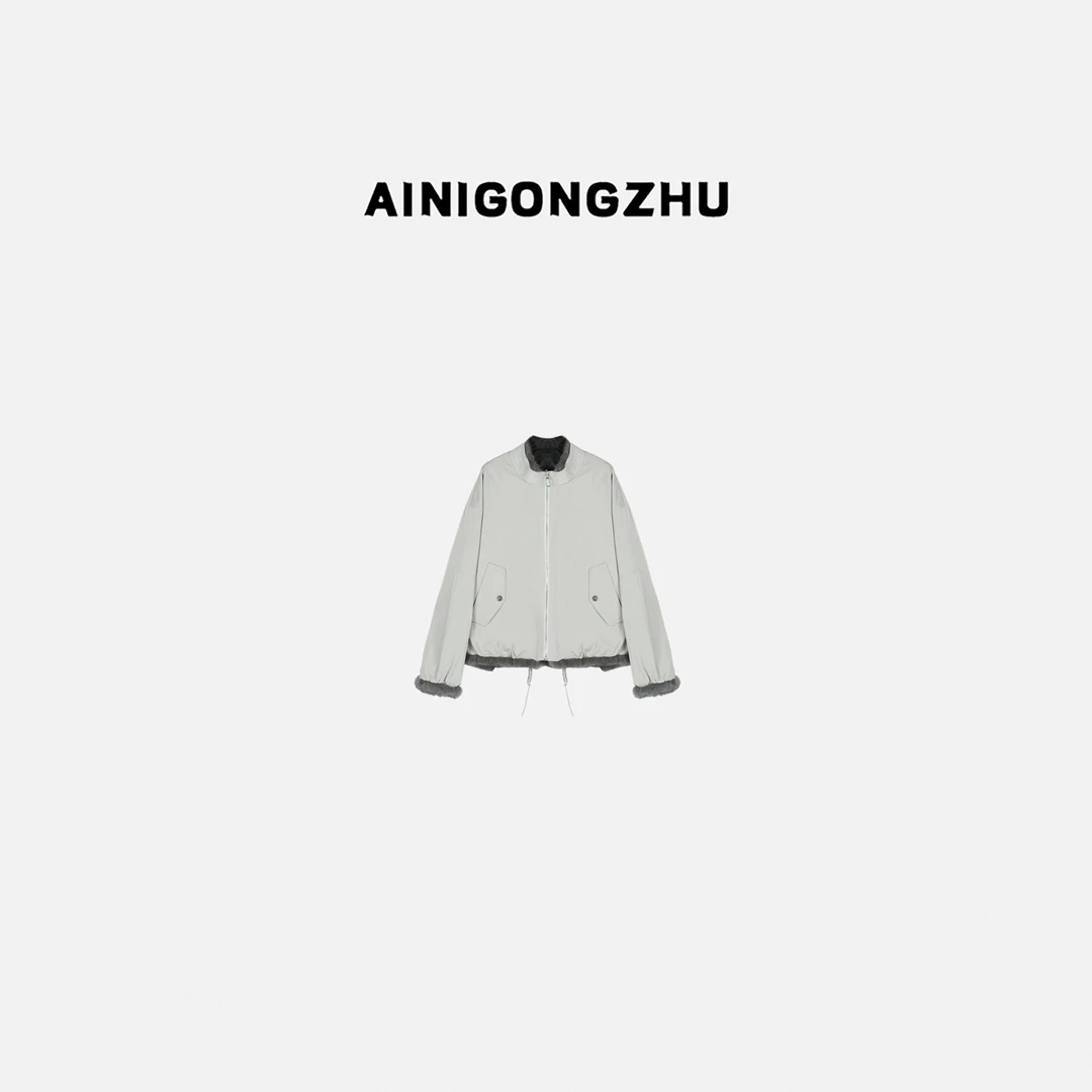 AINIGONGZHU/艾妮公主新款保暖冬季两面穿兔毛皮草女装外套Y25723
