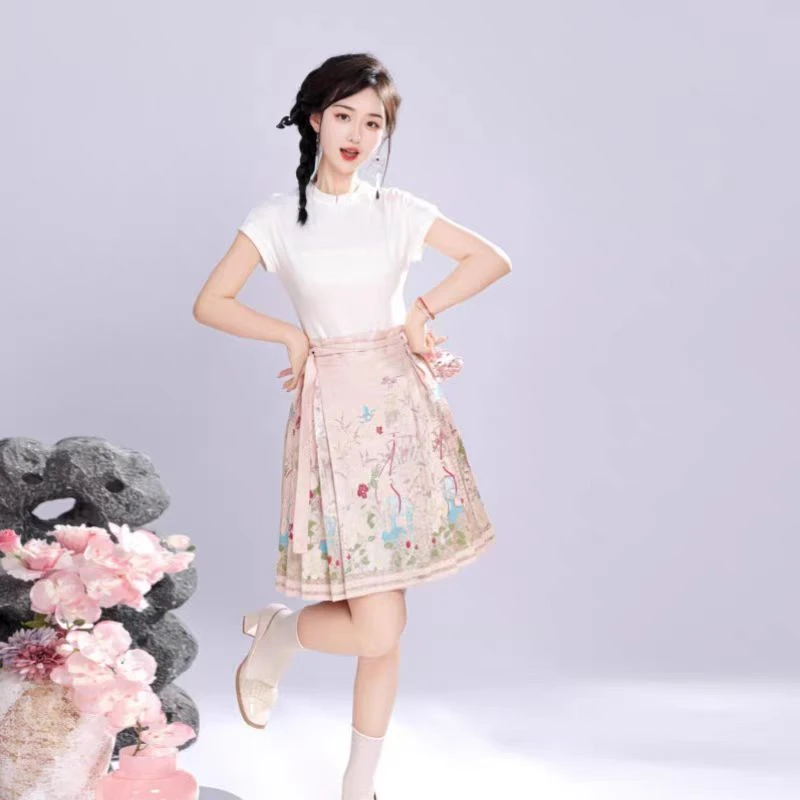 九州【春日暄和】梦幻卿愿马面裙短款夏季国风日常汉服半身裙