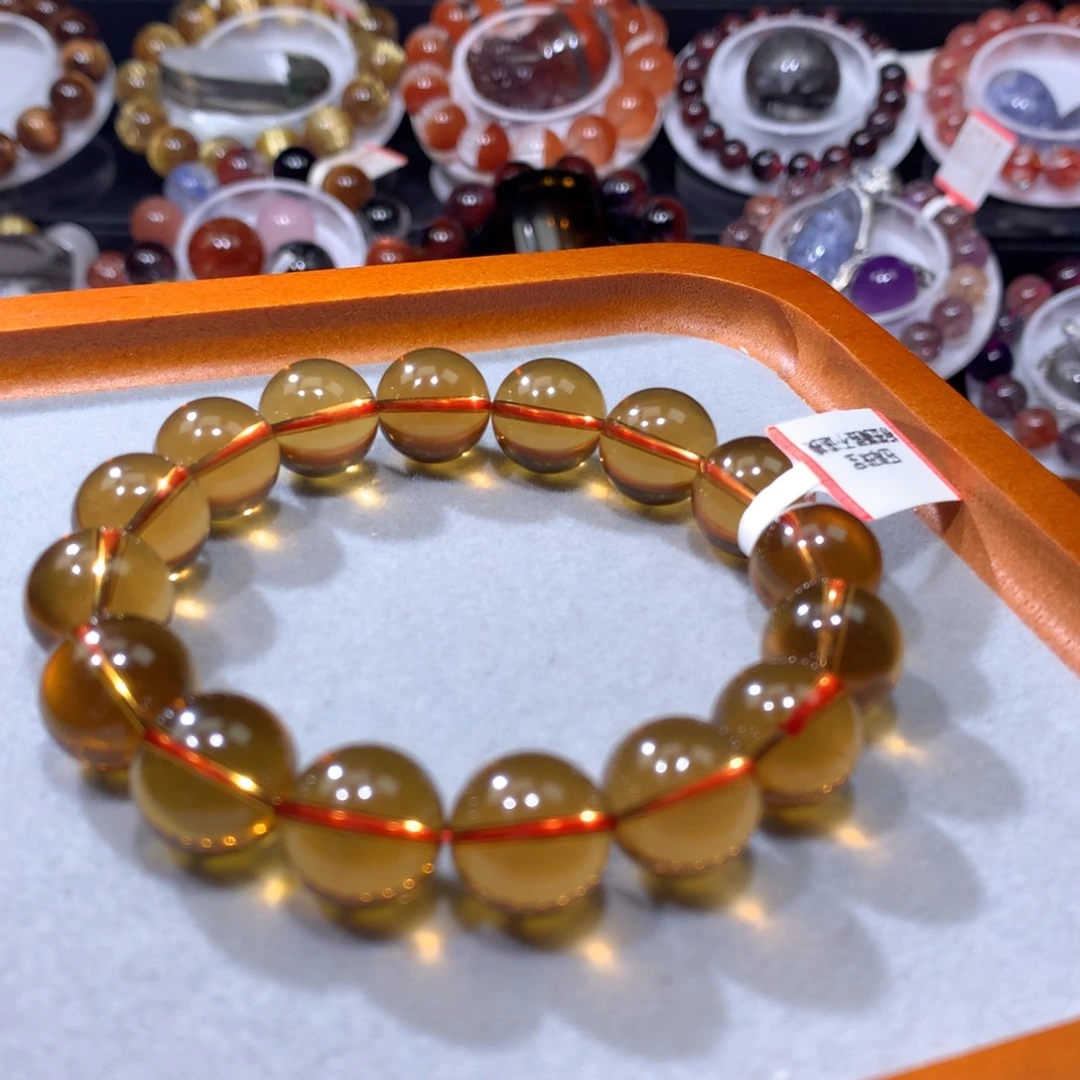 未镶嵌手链水晶金红黄水晶13mm