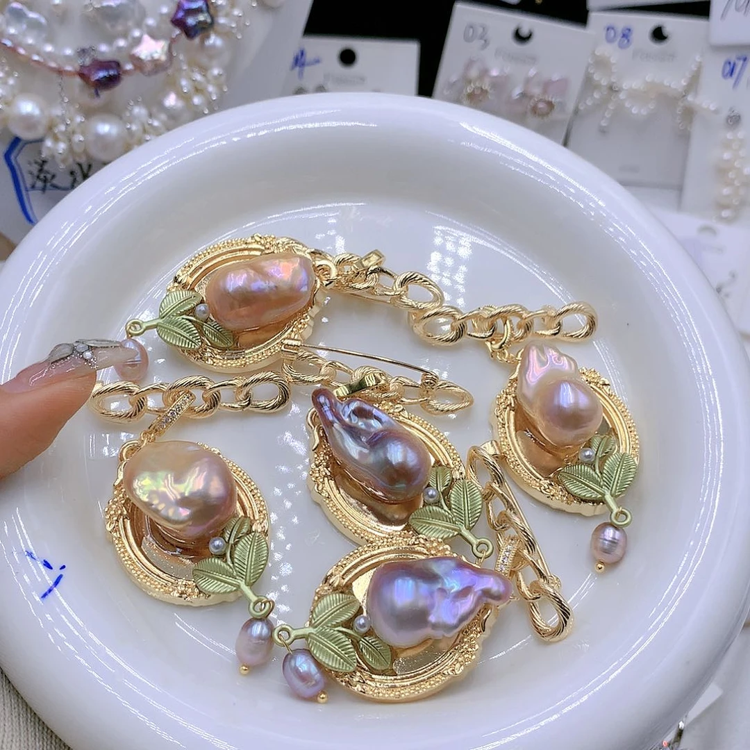 银S925镶嵌耳饰淡水珍珠