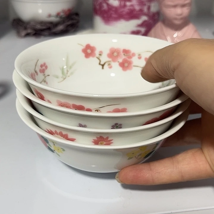 德***景德镇陶瓷手绘饭碗4个