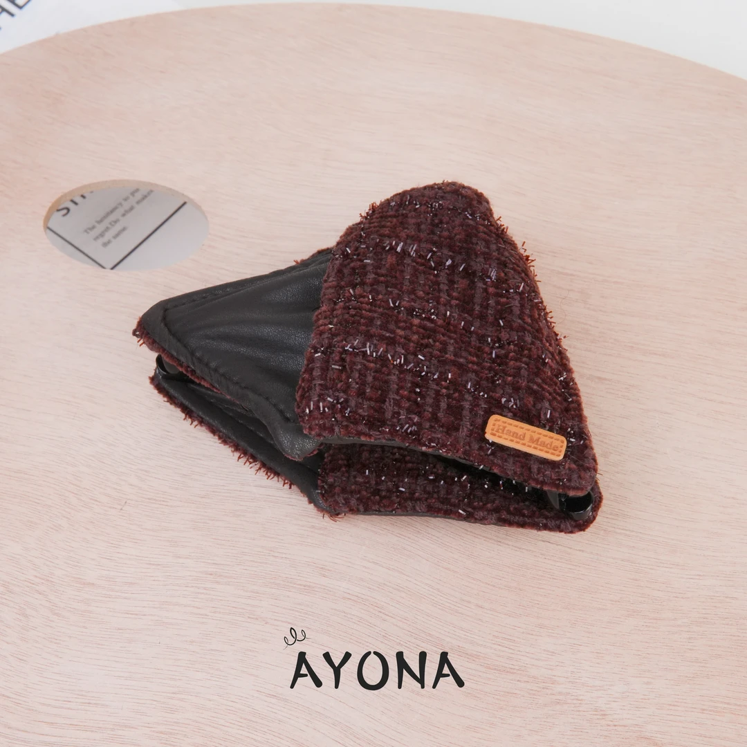 【ZJ011】秋冬新款小香风皮质盘发抓夹百搭气质优雅发夹后脑勺抓发