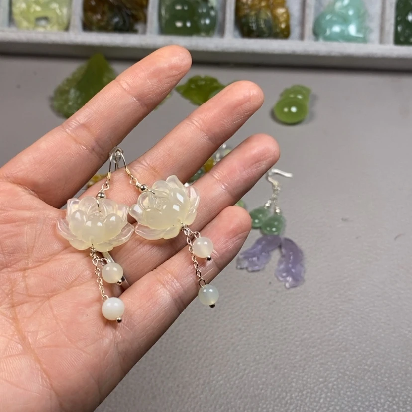 【闪购商品】未镶嵌蛇纹石玉挂件耳饰耳环项链