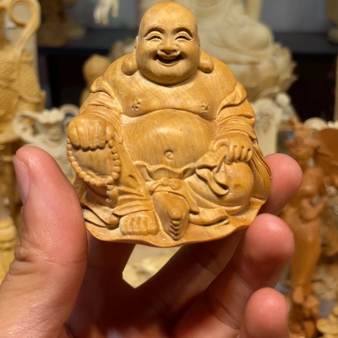 黄杨木小叶微瑕弥勒佛