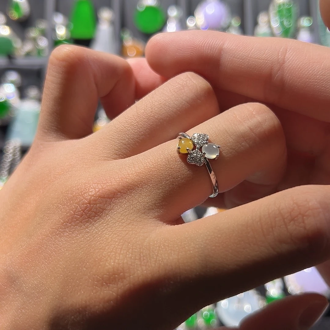 翡翠银S925镶嵌戒指