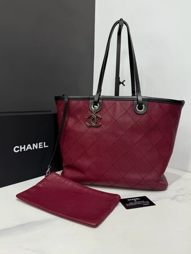 95新 Chanel/香奈儿 外缝托特19开卡33Cm/0135012201