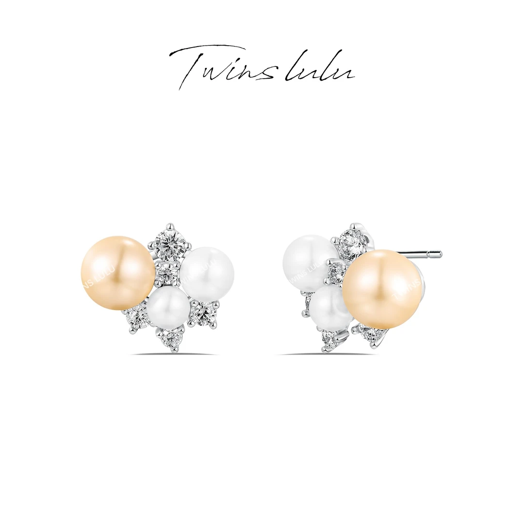 TWINS LULU 镀K金法式轻奢气质ins百搭珠珠耳环新年款TSL1959