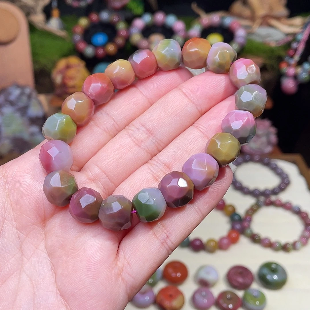 玛瑙/玉髓未镶嵌珠宝半成品盐源玛瑙十二福利幻彩无相珠