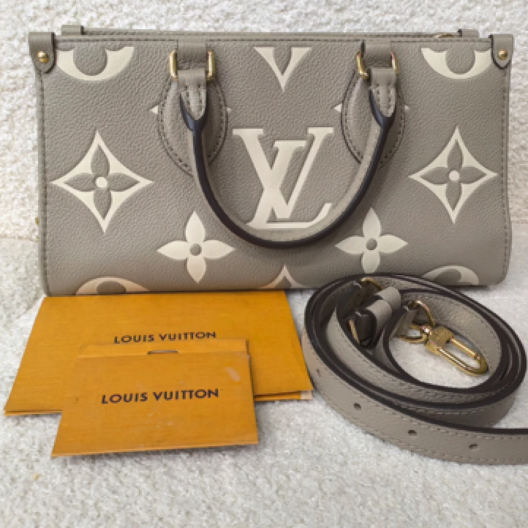 95新 LouisVuitton/路易威登 大象灰横版onthego单肩包/27830