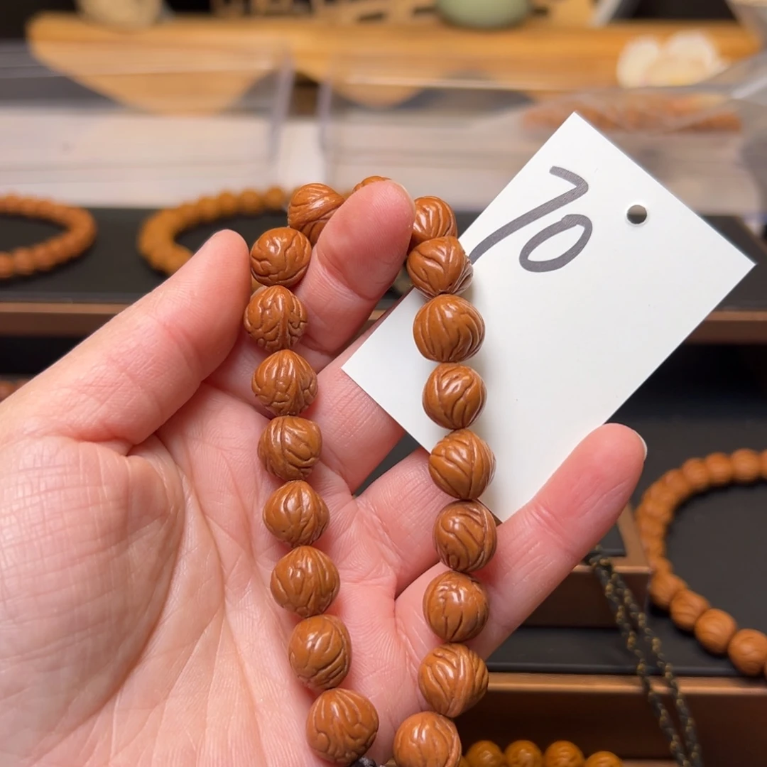 把件文玩核桃秦岭龙纹桃核11小奶豆手串