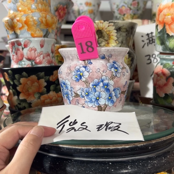 景德镇手绘花盆满38包邮偏远地区除外