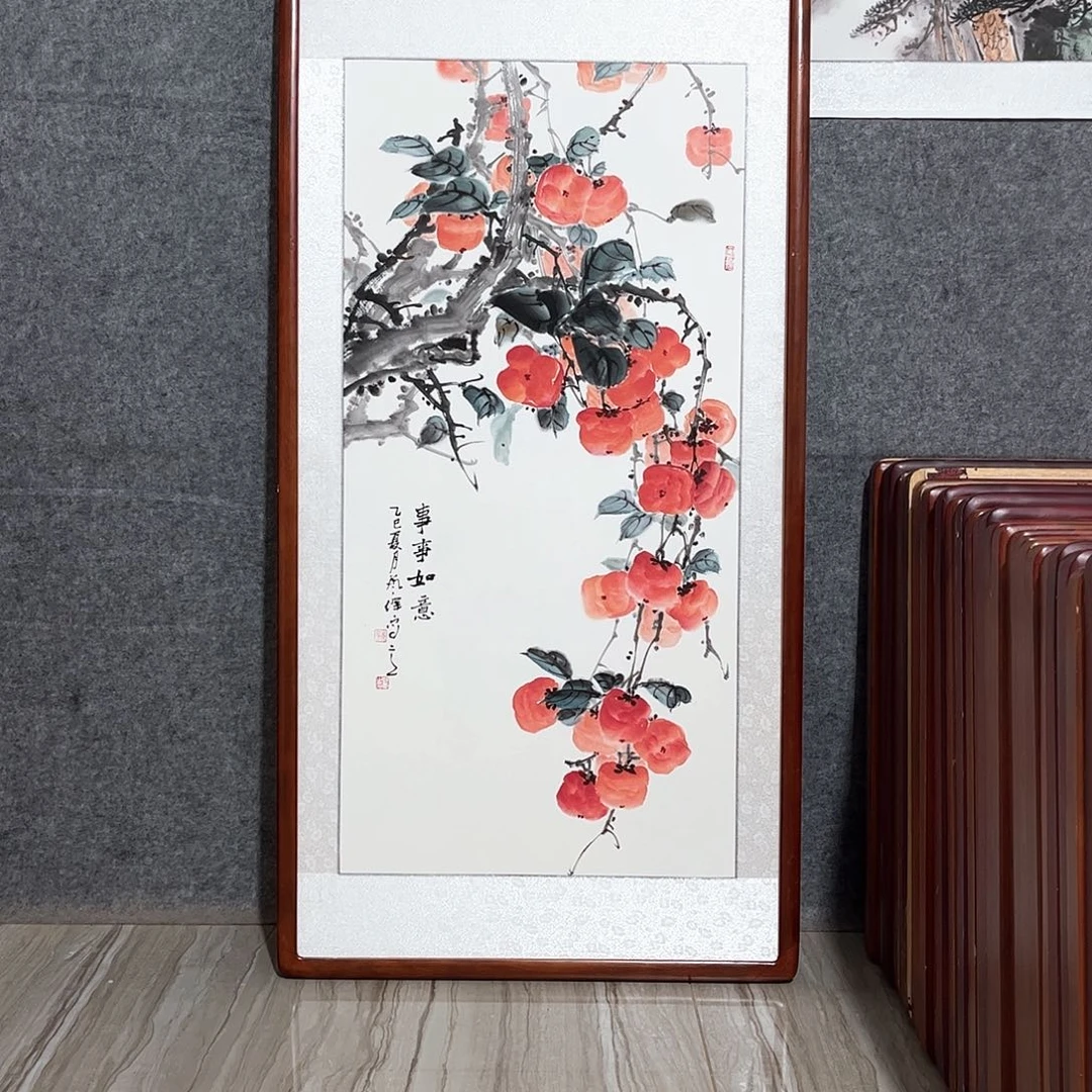 国画书画作品带框123×63厘米