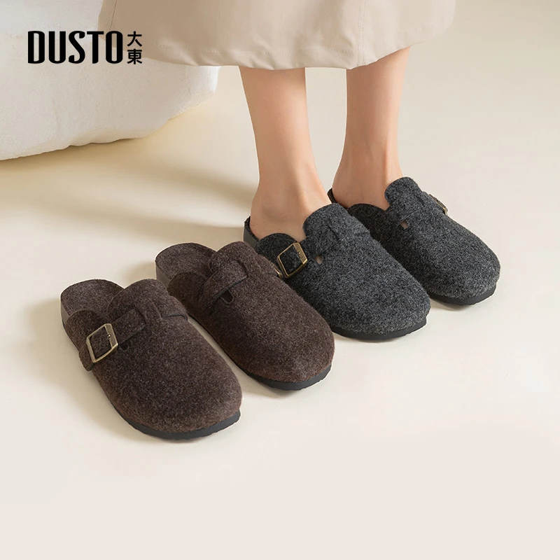 大东包头拖鞋女款2025秋季新款韩系休闲百搭平底勃肯棉拖鞋0170