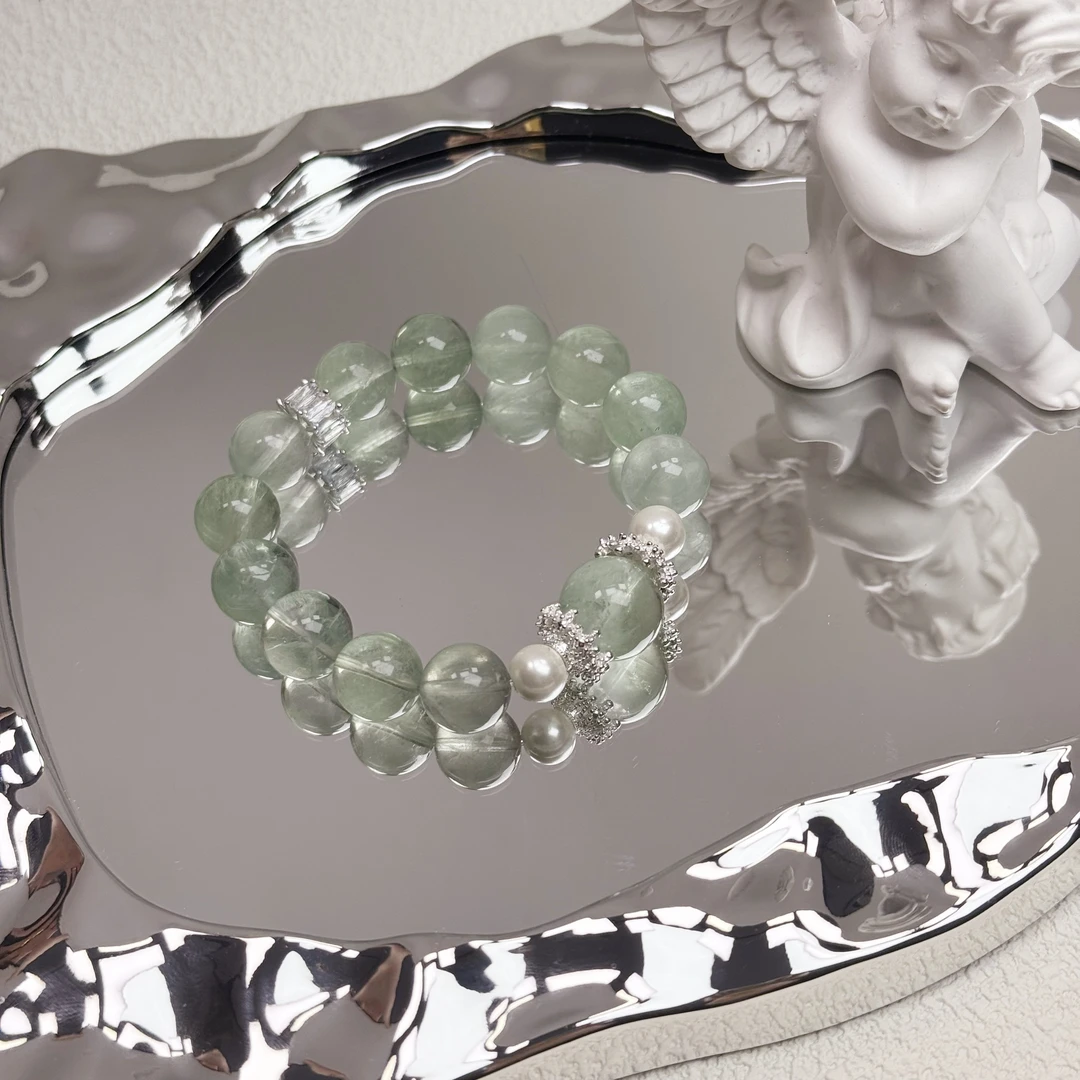 【绿野仙踪】天然绿萤石水晶设计款手串12mm+多样性发其一Y106