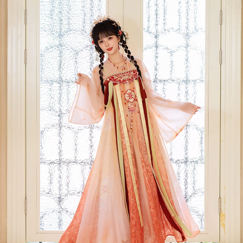 汉尚华莲[太平乐]原创汉服女款改良国风齐胸裙连衣裙套装秋新款